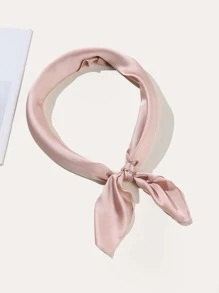 簡約實色頭巾，經典復古風格，適用於假日、日常外出、休閒等場合 - 粉色 - 查看 3