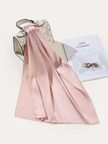 簡約實色頭巾，經典復古風格，適用於假日、日常外出、休閒等場合 - 粉色 - 查看 4