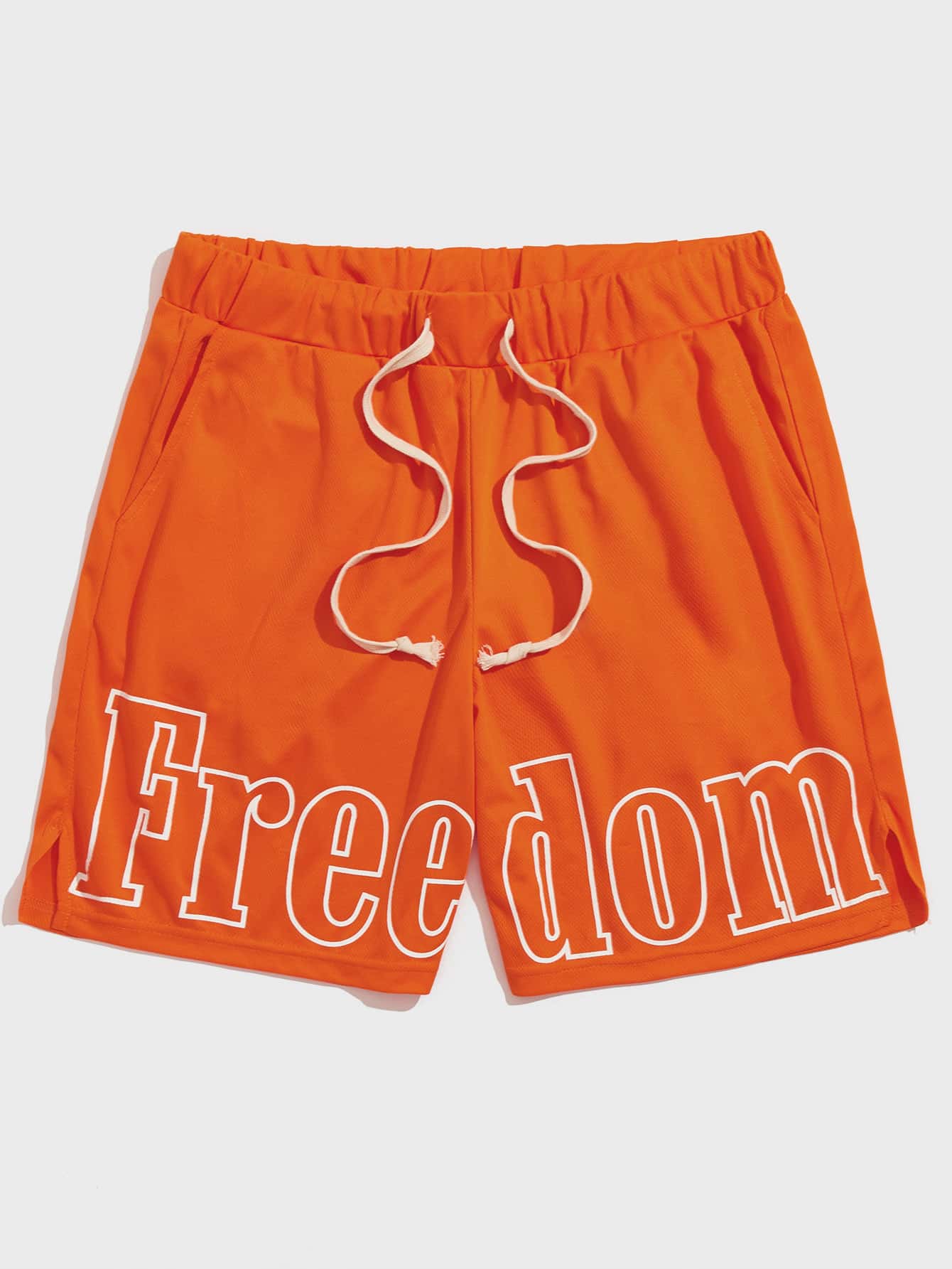 Manfinity VCAY Men Letter Graphic Track Shorts - Orange - View 1