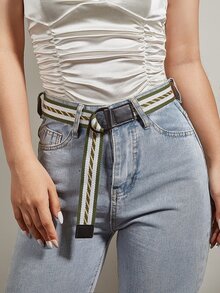 Cinturón doble aro Cinta con hebilla - Multicolor - Ver 1