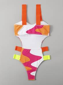 Bộ đồ bơi một mảnh cắt khối màu, cho kỳ nghỉ hè ở bãi biển - Nhiều màu - Xem 3