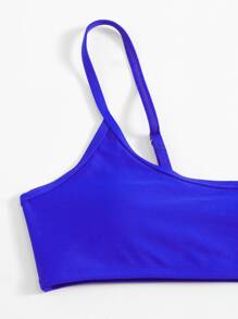 Solid High Cut Bikini For Summer Beach - Royal Blue - View 4