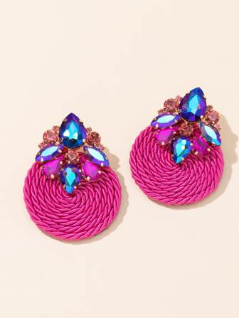 Rhinestone Decor Earrings