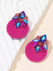 Rhinestone Decor Earrings