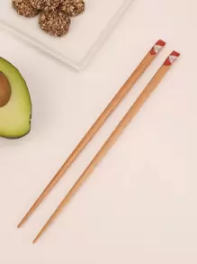 1雙卡通圖案筷子 - 杏色 - 查看 1