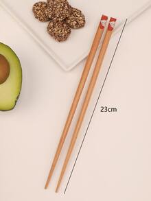 1雙卡通圖案筷子 - 杏色 - 查看 4