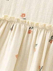 女小童夏天泡泡袖小碎花洋裝孩子們新款夏天洋裝外國風格公主裙