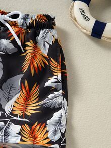 小男童熱帶圖案罩衫套裝