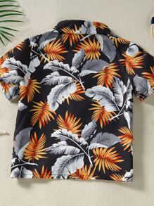 小男童熱帶圖案罩衫套裝