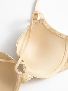 WINGSLOVE Strappy Neck Lace Push Up Bra - Apricot - View 6