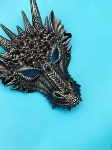 Dragon Head Mask Animal Full Face Mask For Party, Performance, Cosplay And Props - Silver - View 3