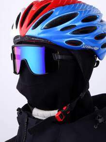 POLASUP 1 件超大平顶骑行眼镜，配有聚碳酸酯防碎镜片，适合男士和女士，蒸汽朋克、朋克、Y2K、豹纹、无框有色复古经典时尚复古奢华 S 大镜框，彩色半框方形/椭圆形金属旅行眼镜，适合驾驶、钓鱼、露营、骑自行车、徒步旅行、跑步等户外运动 - 彩色 - 查看 6