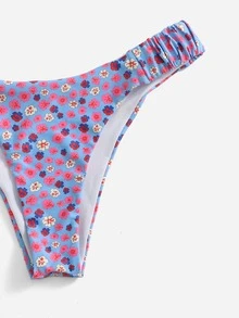 Bikini halter en triángulo con estampado floral - Multicolor - Ver 3