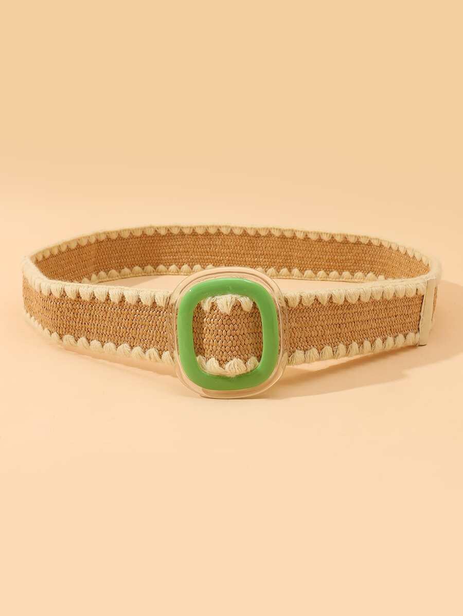 Geometric Buckle Woven Belt | SHEIN USA