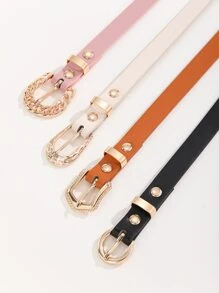 4pcs Buckle Belt With Hole Punch - Multicolor - View 3