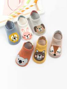 6雙嬰兒卡通圖案襪子 - 彩色 - 查看 3