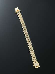 Hip Hop For Women Men Rhinestone Decor Chain Bracelet Perfect Jewelry Gift For Party Alloy for Party