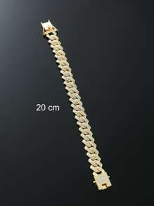 Hip Hop For Women Men Rhinestone Decor Chain Bracelet Perfect Jewelry Gift For Party Alloy for Party