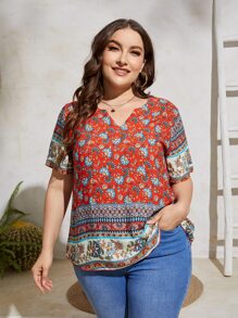 Blusa con estampado floral - Multicolor - Ver 1