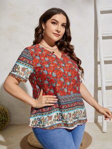Blusa con estampado floral - Multicolor - Ver 3
