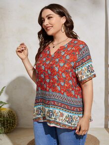 Blusa con estampado floral - Multicolor - Ver 4