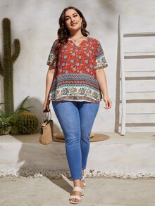 Blusa con estampado floral - Multicolor - Ver 5