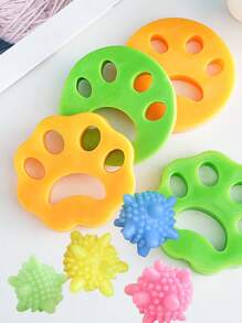 9pcs Random Color Laundry Ball & 1pc Lint Brush Set, Creative Washing Machine Ball For Household - Multicolor - View 3