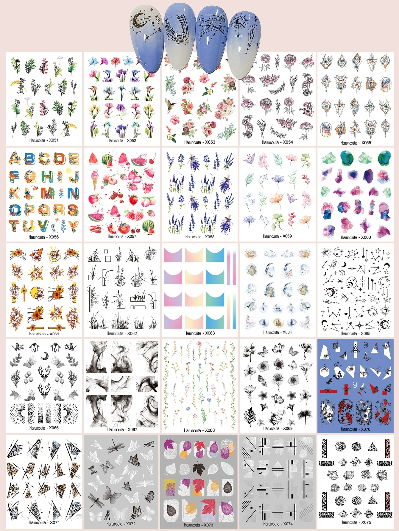 25sheets Plant & Animal Print Nail Water Decal | SHEIN USA