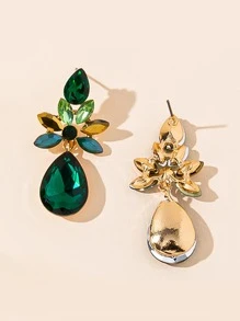 Bông tai giọt nước Rhinestone trang trí - màu xanh lá - Xem 2