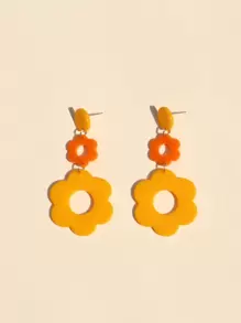 Flower Drop Earrings - Multicolor - View 1