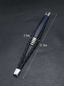 Vòng tay PU nhiều lớp thời trang và phổ biến dành cho nam giới để làm quà tặng trang sức và cho vẻ ngoài sành điệu - Nhiều màu - Xem 3