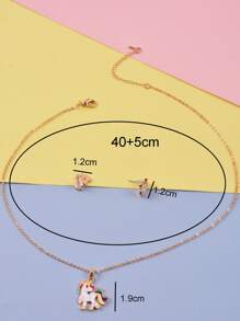 3入組女孩獨角獸裝飾首飾套裝 - 彩色 - 查看 3