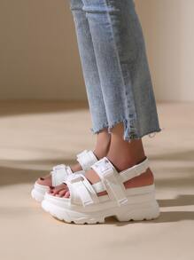 Sandalias deportivas con diseño de hebilla - Blanco - Ver 2