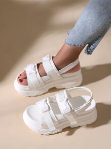Sandalias deportivas con diseño de hebilla - Blanco - Ver 4