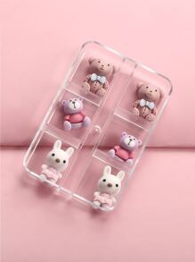 1 caja Decoración de uñas oso de dibujos animados & con diseño de conejo - Multicolor - Ver 4