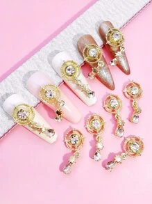 10pcs Rhinestone Decor Nail Art Decoration - Gold - View 1