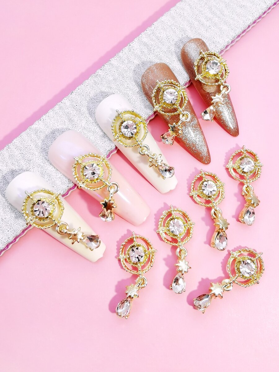 10pcs Rhinestone Decor Nail Art Decoration - Gold - View 1