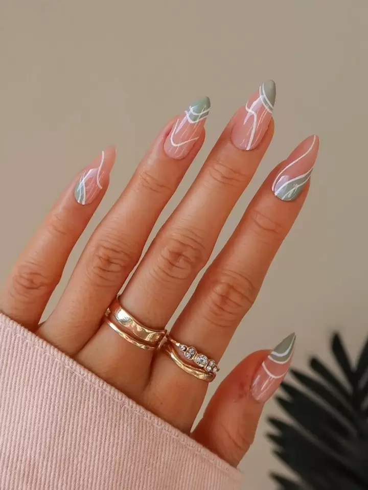 240 Stück Ovale Kunstnägel Für Nail Art – Klare Tips Mit Henna-Muster, Zum Üben Oder Für Den Salon