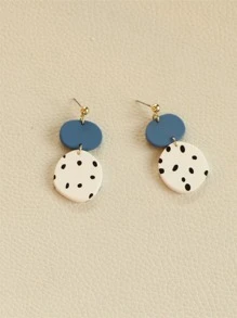 1 đôi bông tai hình tròn ngẫu nhiên - Nhiều màu - Xem 3