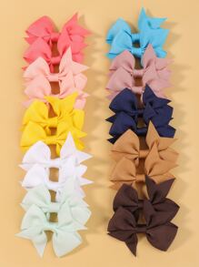 20pcs Toddler Girls Bow Decor Hair Clip - Multicolor - View 2
