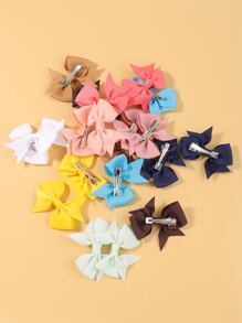 20pcs Toddler Girls Bow Decor Hair Clip - Multicolor - View 3