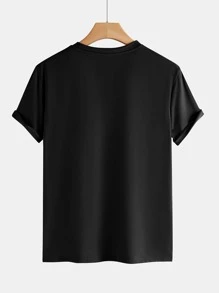Manfinity Homme Men Plus Battery & Letter Graphic Tee - Black - View 2