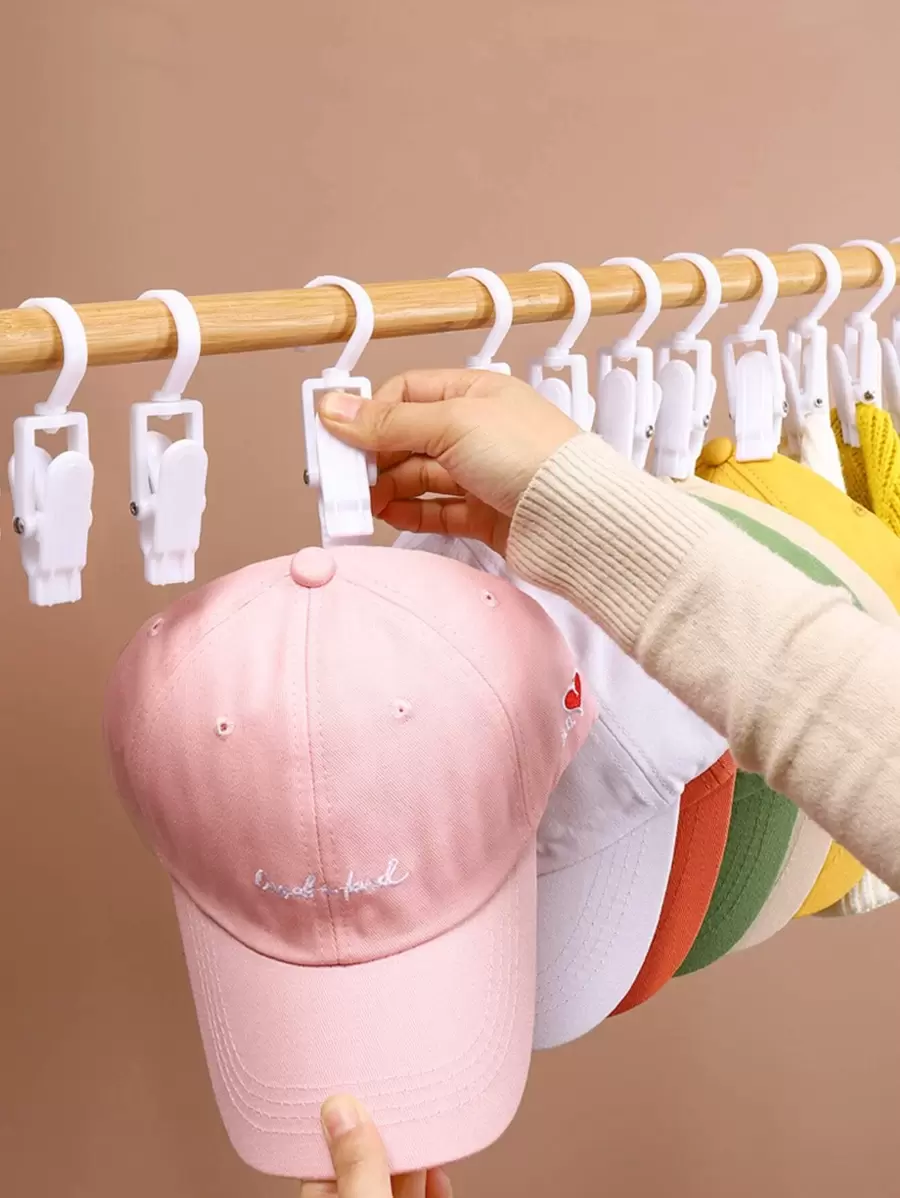 4入組多功能素色帽衣架 - 白色 - 查看 1