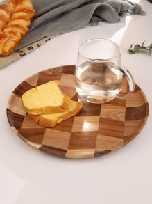 1入組木頭圓形盤子 - 彩色 - 查看 1