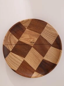 1入組木頭圓形盤子 - 彩色 - 查看 6