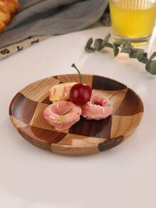 1入組木頭圓形盤子 - 彩色 - 查看 7