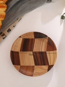 1入組木頭圓形盤子 - 彩色 - 查看 8