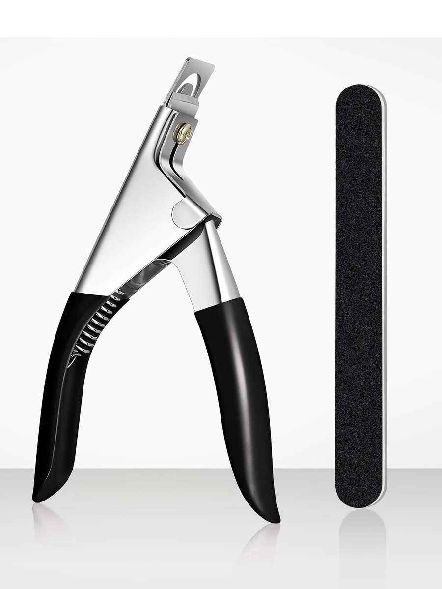 1pc Nail Clipper & 1pc Nail File - Black and White - View 1