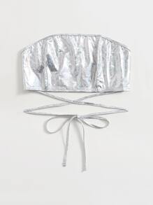 金屬亮絲交叉無鋼圈內衣