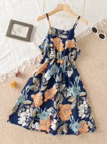 Girls Floral Print Cami Dress - Multicolor - View 1